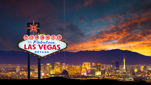 Las Vegas Sign over skyline