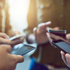 students on cell phones