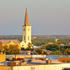 Laredo Texas skyline with cathedral spire